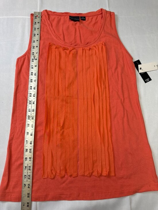tribal xsmall tangerine nwt pleated look top - Picture 7 of 9